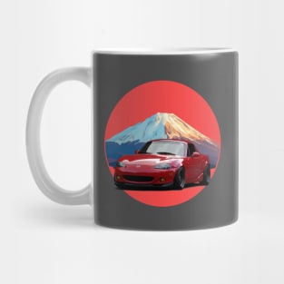 Simple Red NB Mazda Miata/MX-5 - Mount Fuji Jinba Ittai Roadster Life Mug